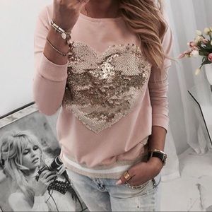 New Sequin Heart Shirt